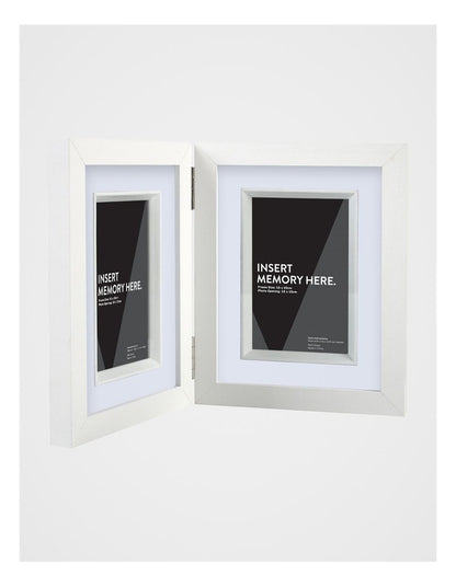 White Double Photo Frame 15x20cm