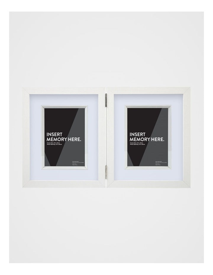White Double Photo Frame 20x25cm