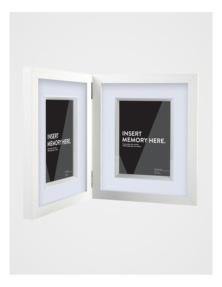 White Double Photo Frame 20x25cm