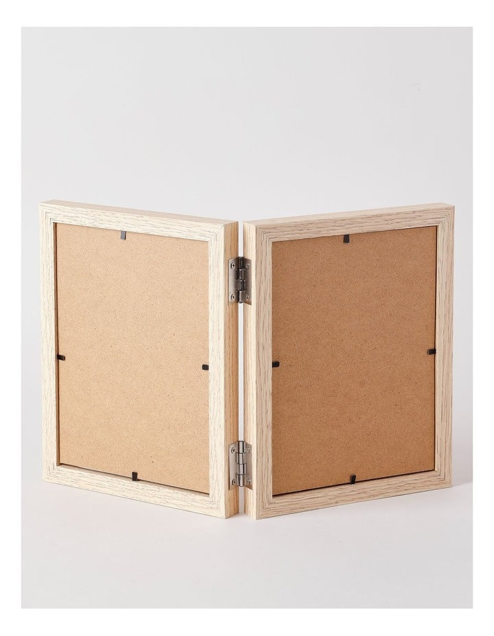 Natural Double Photo Frame 15x20cm
