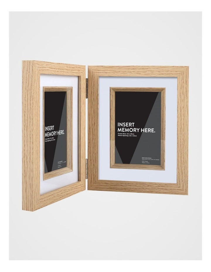 Natural Double Photo Frame 15x20cm