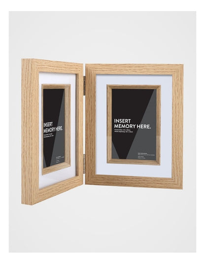 Natural Double Photo Frame 15x20cm