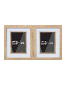 Natural Double Photo Frame 20x25cm