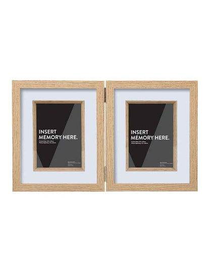 Natural Double Photo Frame 20x25cm