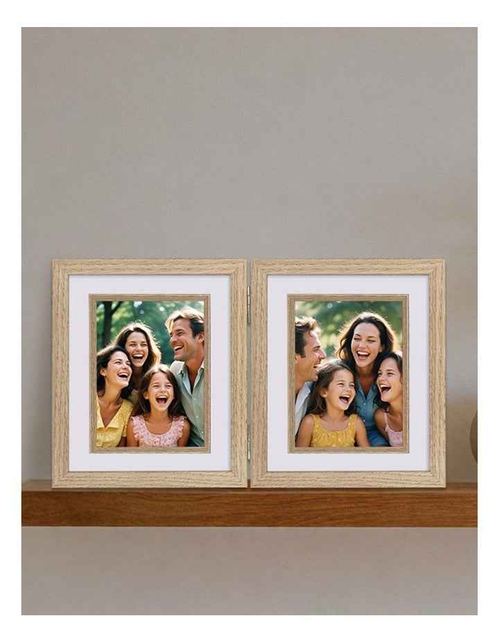 Natural Double Photo Frame 20x25cm