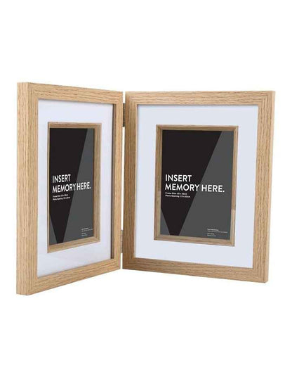 Natural Double Photo Frame 20x25cm