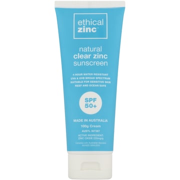 Ethical Zinc SPF 50+ Natural Clear Zinc Sunscreen 100g
