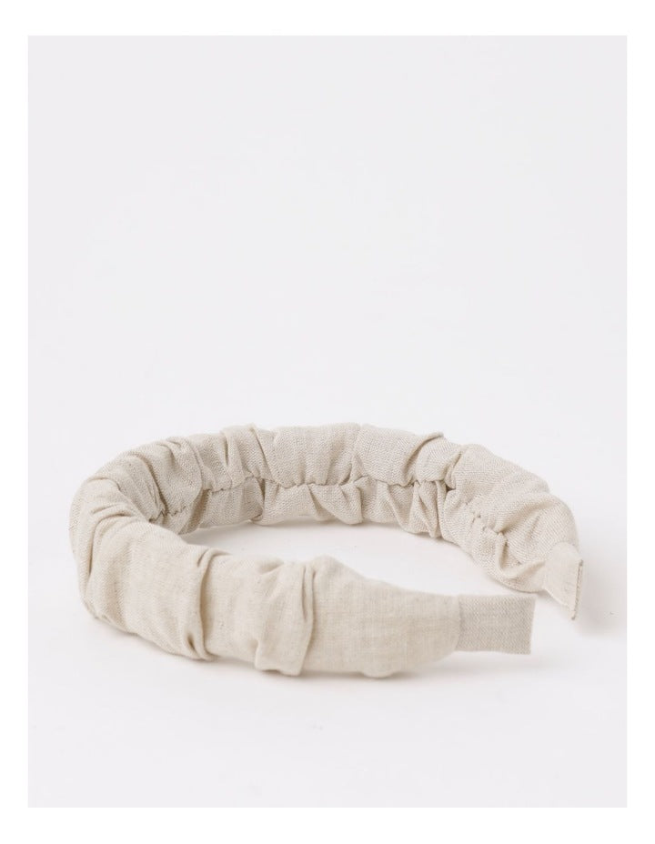 Ruched Headband in Natural