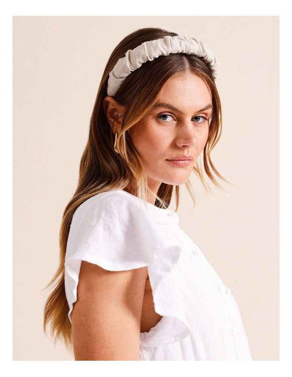 Ruched Headband in Natural