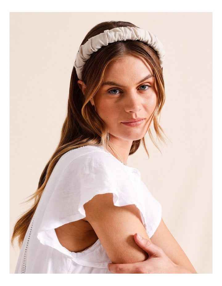 Ruched Headband in Natural
