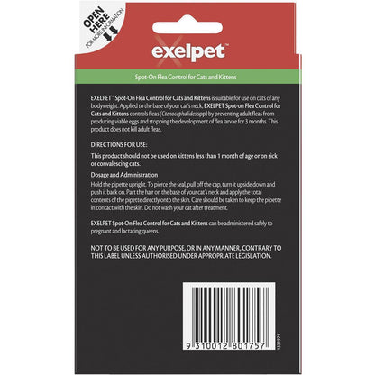 Exelpet Spot On Flea Control For Cats & Kittens Each