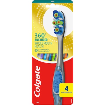 Colgate Toothbrush 360 Advanced Soft 4 pack