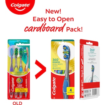 Colgate Toothbrush 360 Advanced Soft 4 pack