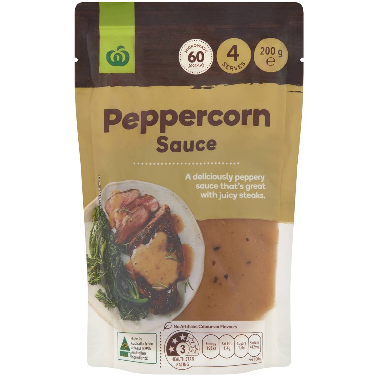 Woolworths Peppercorn Sauce 200g