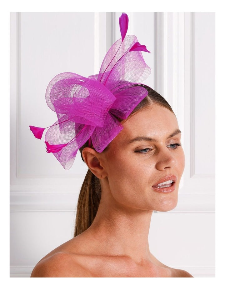 Crinoline Fascinator in Fuchsia