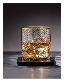 Winston Whisky Glass and Coaster Set 2 Pack in Clear