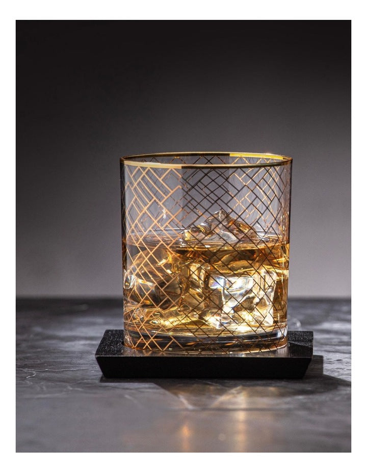 Winston Whisky Glass and Coaster Set 2 Pack in Clear