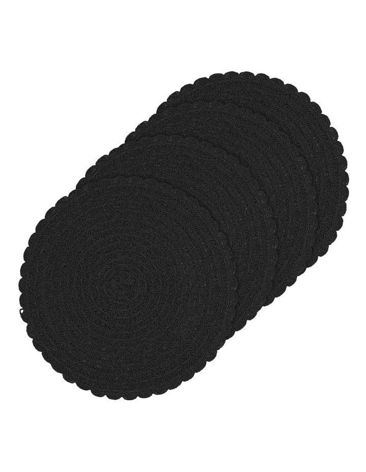 Fleur Placemat 4 Pack in Black