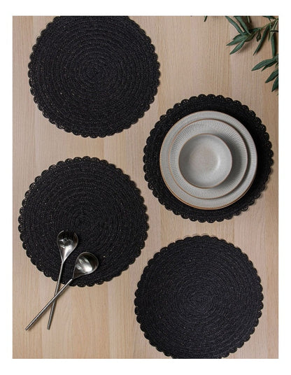 Fleur Placemat 4 Pack in Black