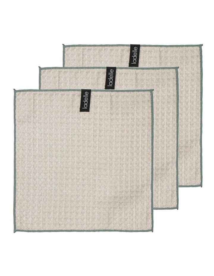 Mega Waffle Microfibre 30x30cm 3 Pack Dishcloth in Taupe