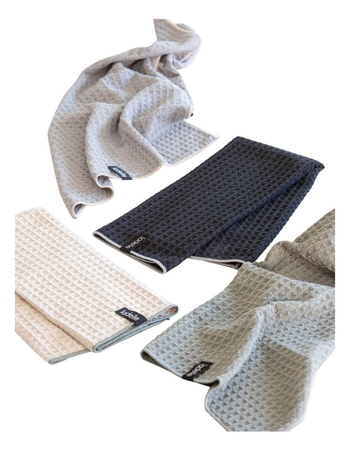 Mega Waffle Microfibre 2 Pack Kitchen Towel in Taupe