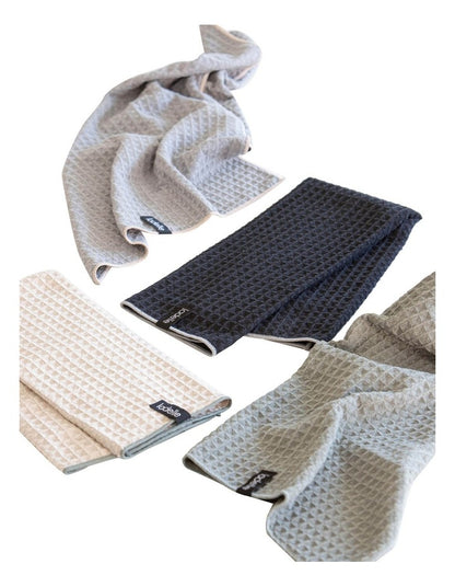 Mega Waffle Microfibre 2 Pack Kitchen Towel in Taupe