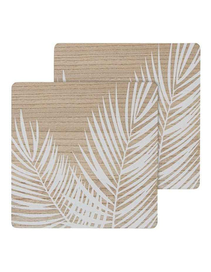 Veneer Palm Placemat 2 Pack in White