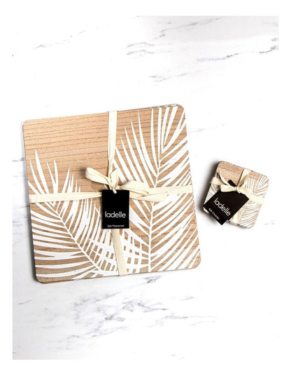 Veneer Palm Placemat 2 Pack in White