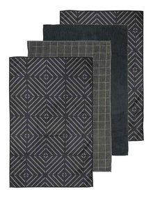 Benton Microfibre 4 Pack Kitchen Towel in Charcoal