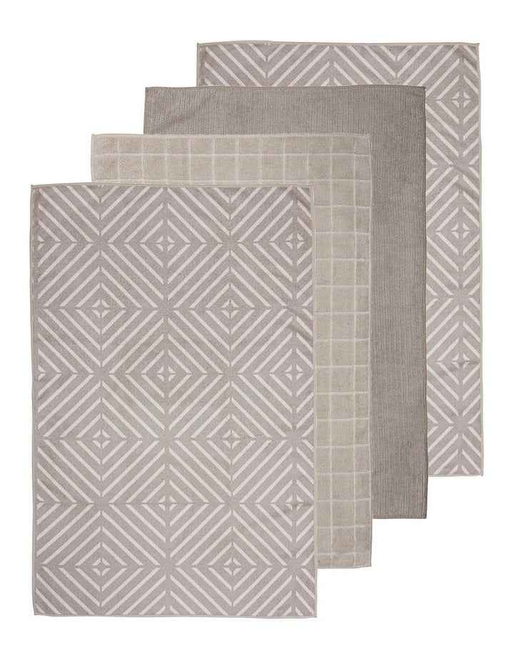 Benton Microfibre Kitchen Towel 4 Pack in Taupe