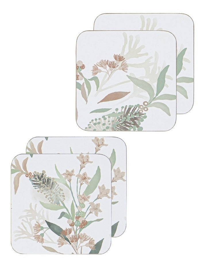 Square Hardboard Australian Coaster 4 Pack in Multi