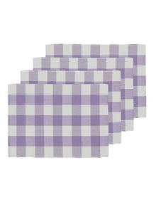 Gingham Ribbed Placemat 4 Pack in Lilac