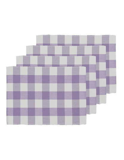 Gingham Ribbed Placemat 4 Pack in Lilac