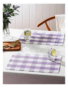 Gingham Ribbed Placemat 4 Pack in Lilac
