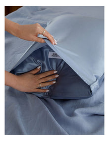 Fleur Silk Pillowcase in Powder Blue