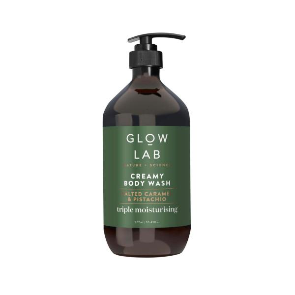 GLOW LAB BODY WASH CREAMY SALTED CARAMEL & PASTACHIO 900ML