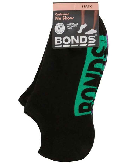 Logo Cushioned No Show Socks 3 Pack in Pack 14