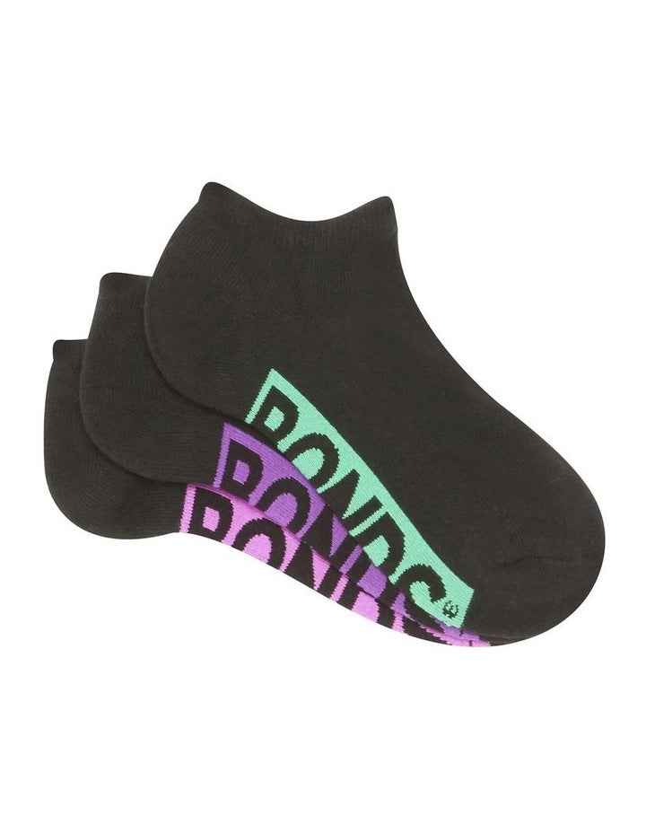 Logo Cushioned Low Cut Socks 3 Pack in Multi