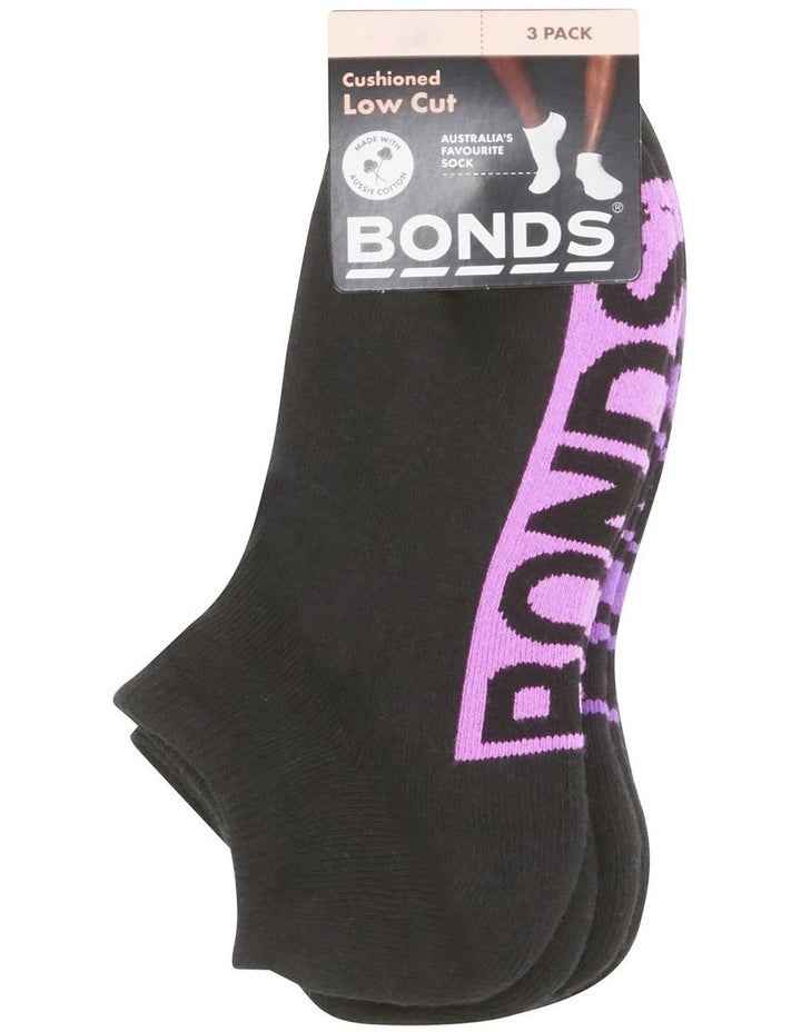Logo Cushioned Low Cut Socks 3 Pack in Multi