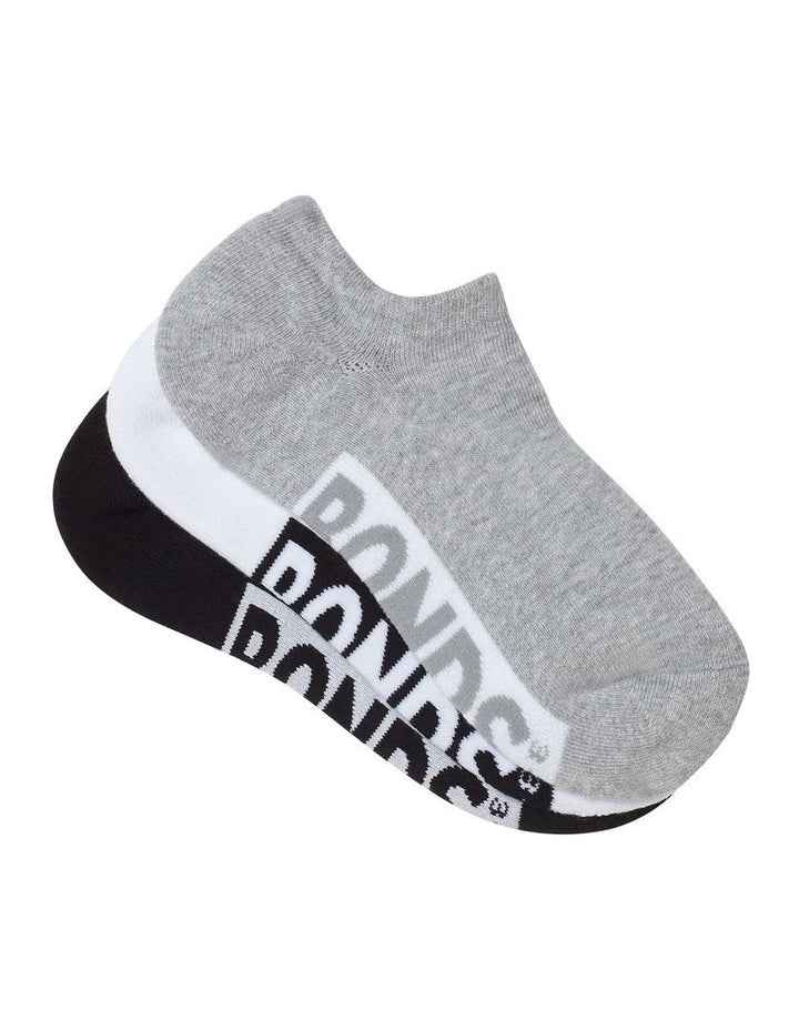 Logo Cushioned No Show Socks 3 Pack in Multi