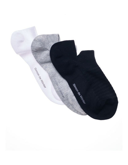 Textured Invisible Socks With Tab 3 Pack in Multi