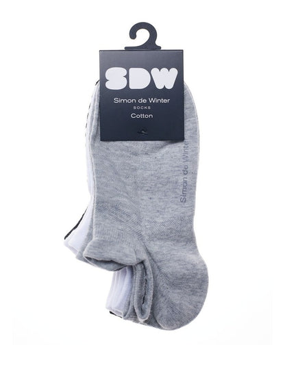 Textured Invisible Socks With Tab 3 Pack in Multi
