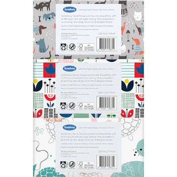 Symphony Facial Tissues White 228Ss 3 pack
