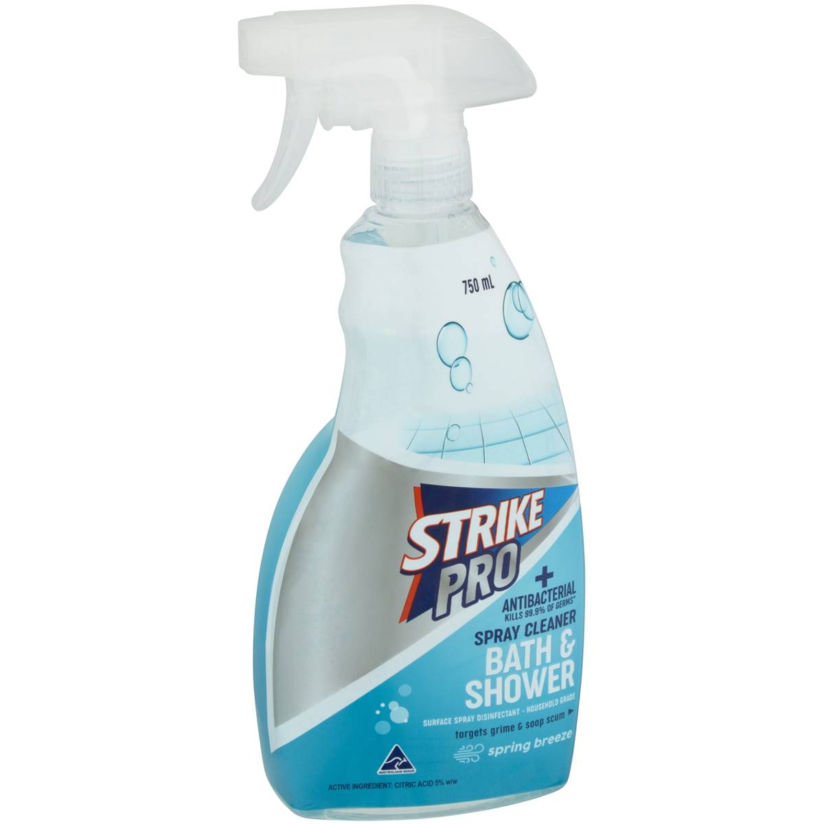 Strike Pro Bath & Shower Spray Cleaner Spring Breeze 750ml