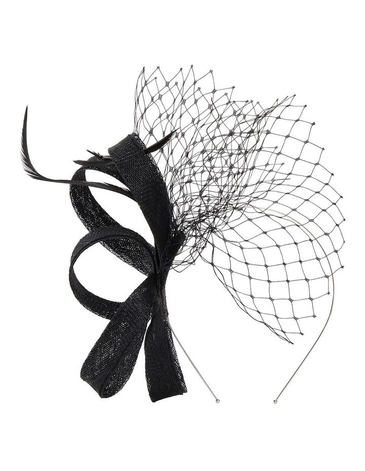 Veiling Fascinator Sin Bow in Black