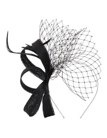 Veiling Fascinator Sin Bow in Black