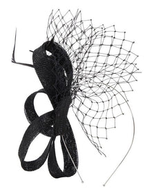 Veiling Fascinator Sin Bow in Black