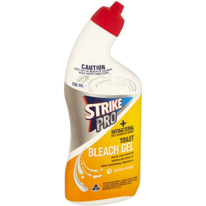 Strike Pro Antibacterial Bleach Gel Toilet Cleaner Lemon Blast 700ml