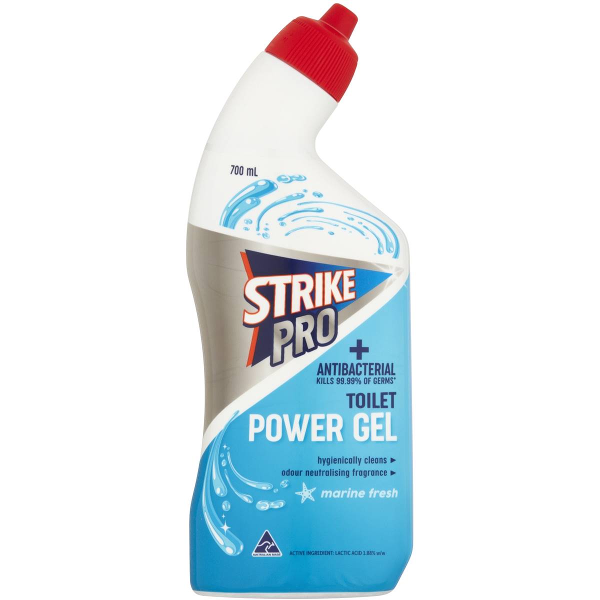 Strike Pro Antibacterial Power Gel Toilet Cleaner Marine Fresh 700ml