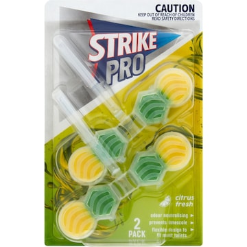 Strike PRO Toilet Clean Rim Block Citrus 2 pack